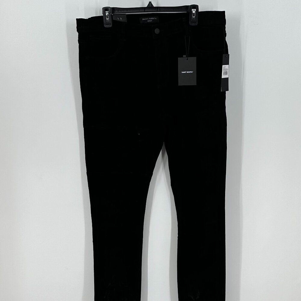 Men's Saint Morta Index Distressed Biker Jeans 38